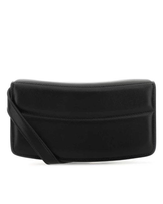 Stella McCartney Black S-Wave Logo Plaque Crossbody Bag