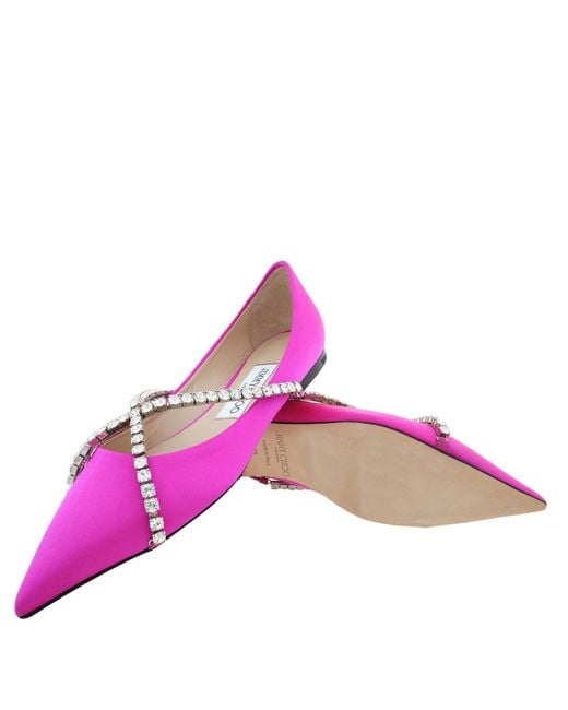 Jimmy Choo Purple Genevi Ballerina Flats, Brand Size 35 Us