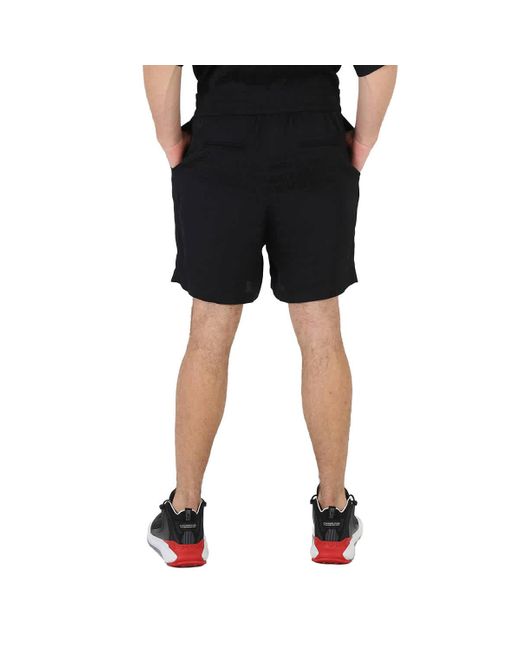 Moschino Black Allover Logo Viscose Satin Shorts for men