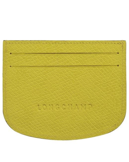 Longchamp Yellow Epure Leather Card Holder