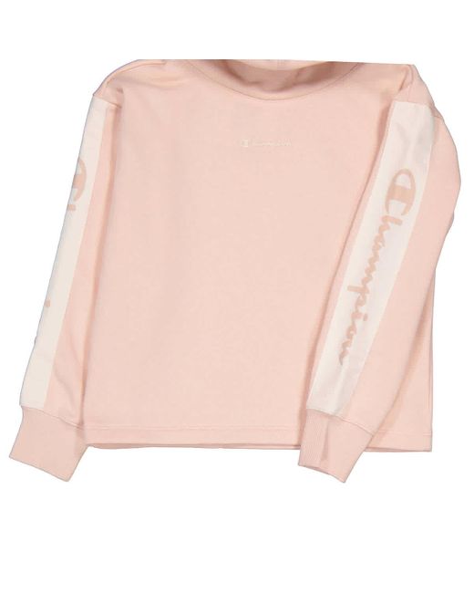 Champion Pink Girls Logo Hooded Sweatshirt