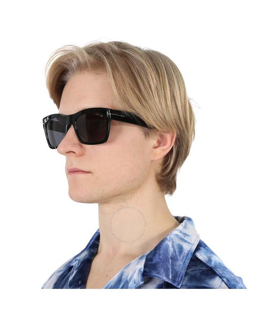 Tom Ford Gray Nico Smoke Square Sunglasses Ft1062 01a 56 for men