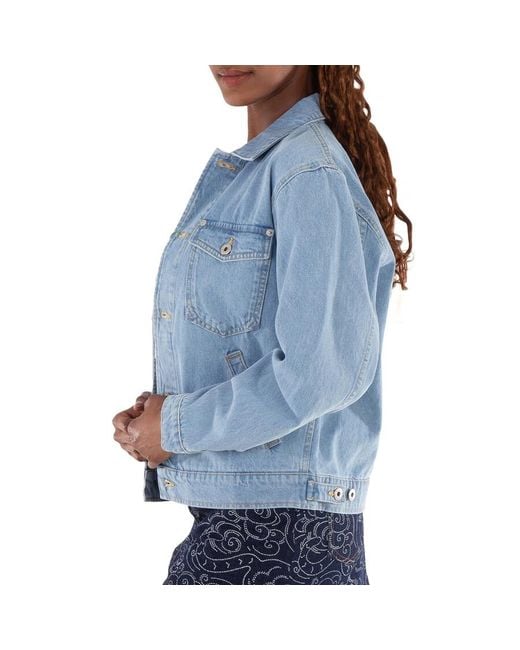 KENZO Blue Embroidered Trucker Long Sleeve Jacket