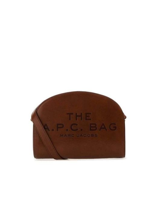 A.P.C. Brown Leather X Marc Jacobs Demi Lune Crossbody Bag Hazelnut Borse A Tracolla