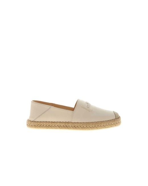 Tod's Natural Tod's Stitched Logo Espadrilles