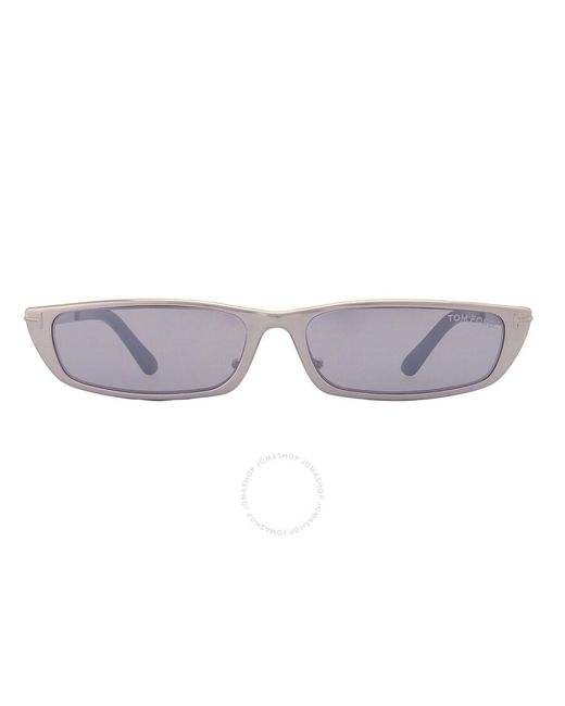 Tom Ford Gray Everett Smoke Mirror Rectangular Sunglasses Ft1059 16c 59