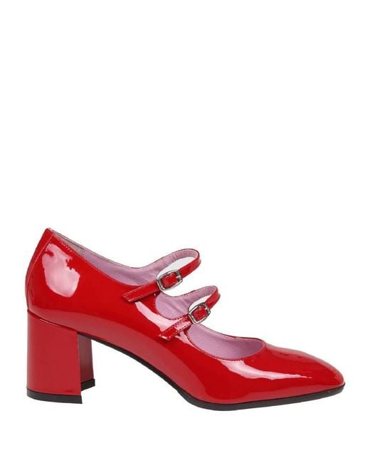 CAREL PARIS Red Alice 70 Leather Pumps, Brand Size 36 (Us