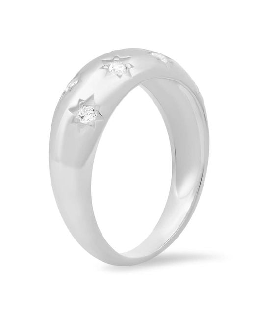 Kylie Harper White Sterling Celestial Dome Ring