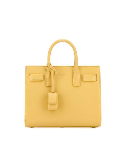 Saint Laurent Yellow Leather Nano Sac De Jour Handbag