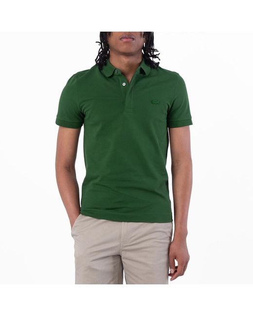 Lacoste Green Regular Fit Paris Stretch Pique Polo Shirt, Brand Size 2 (Xx-Small) for men