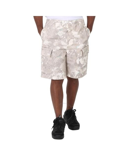 Marcelo Burlon Natural Camouflage Cargo Shorts for men