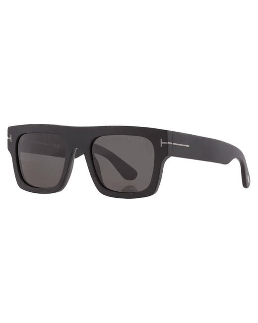 Tom Ford Black Fausto Smoke Browline Sunglasses Ft0711-n 02a 53 for men
