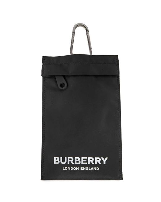 Burberry Black Logo Print Nylon Phone Case