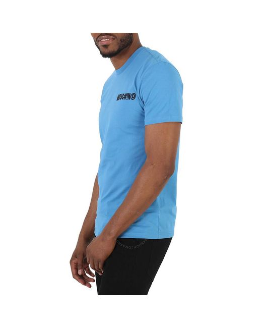 Moschino Blue Symbol Logo Cotton T-shirt for men