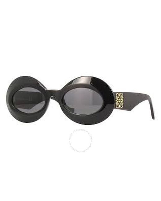 Loewe Black Grey Oval Sunglasses Lw40091i 01a 52