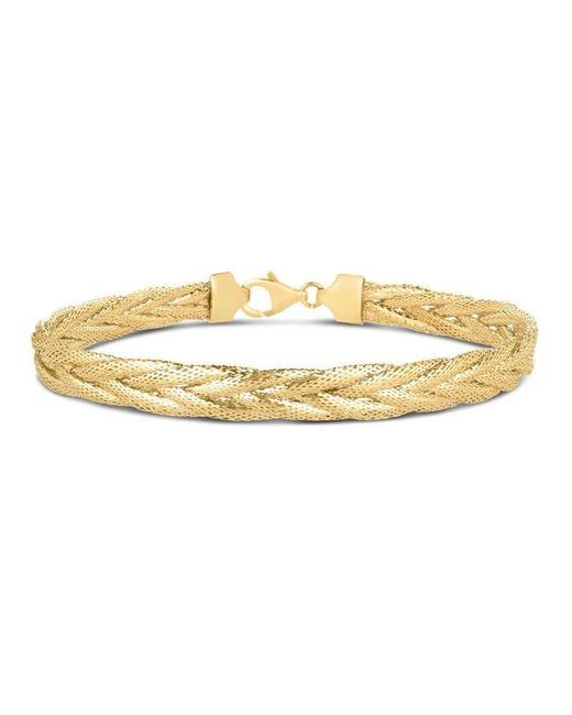 Tresorra Metallic 14K Rapunzel Woven Chain Bracelet