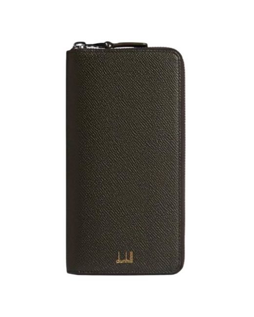 Dunhill Green Cadogan Zip Coat Leather Wallet for men