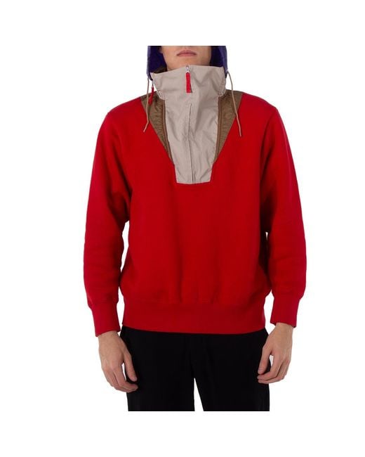 Kolor Red Half Zip Pullover Sweatshirt, Brand Size 2 for men