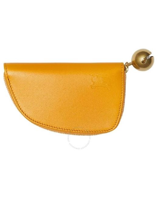 Burberry Yellow Zip-Around Leather Coin Pouch