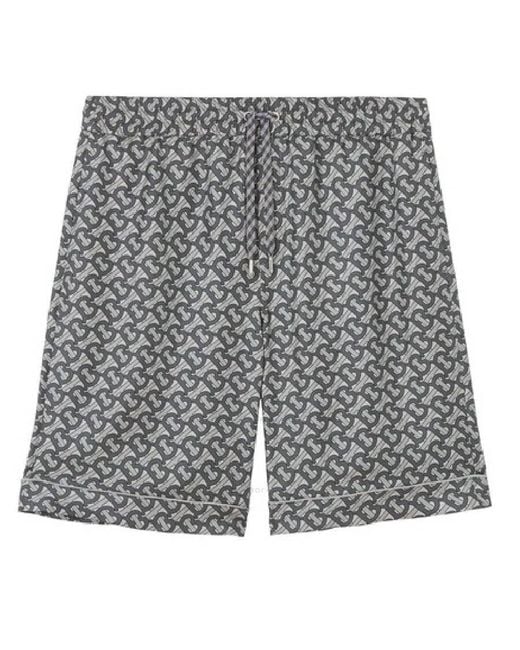 Burberry Gray Merrick Tb Monogram Print Shorts for men