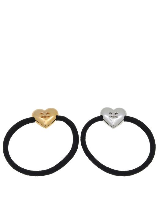 Céline Brown Triomphe Heart Logo Elastic Hair Band Set