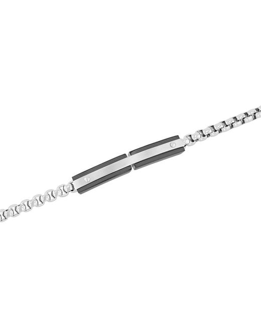 Robert Alton White Rivet Stainless Steel Id Bracelet for men