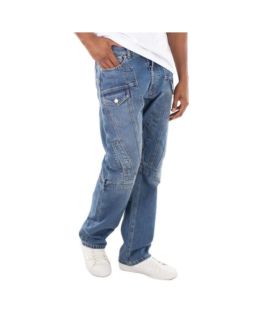McQueen Blue Mid-Rise Straight-Leg Jeans, Brand Size 50 (Us for men