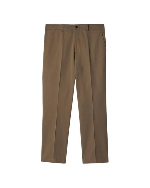 Burberry Brown Ekd Embroidered Cotton Chinos, Brand Size 50 (Waist for men