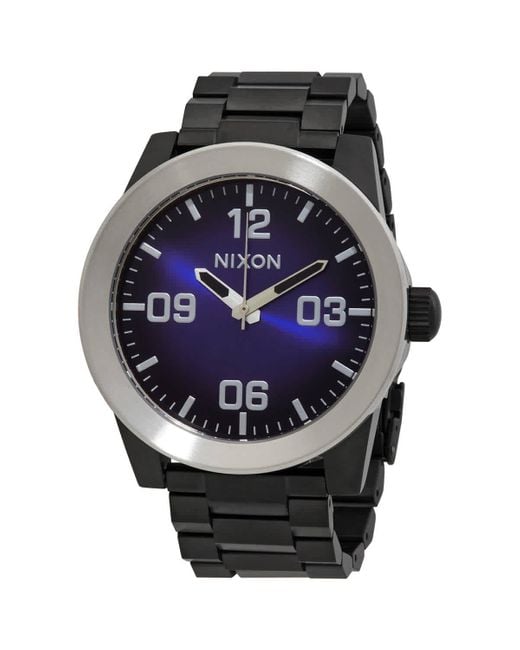 Nixon Metallic Corporal Quartz Blue Dial Watch -00 for men