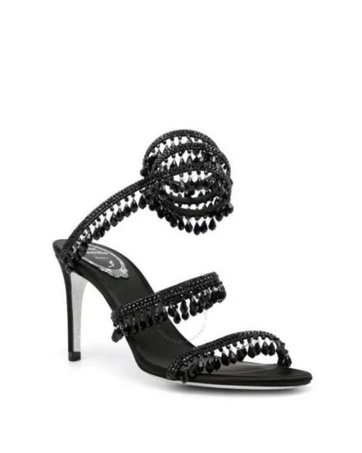 Rene Caovilla Black Chandelier Rhinestone 0 Sandals, Brand Size 3 ( Us Size )