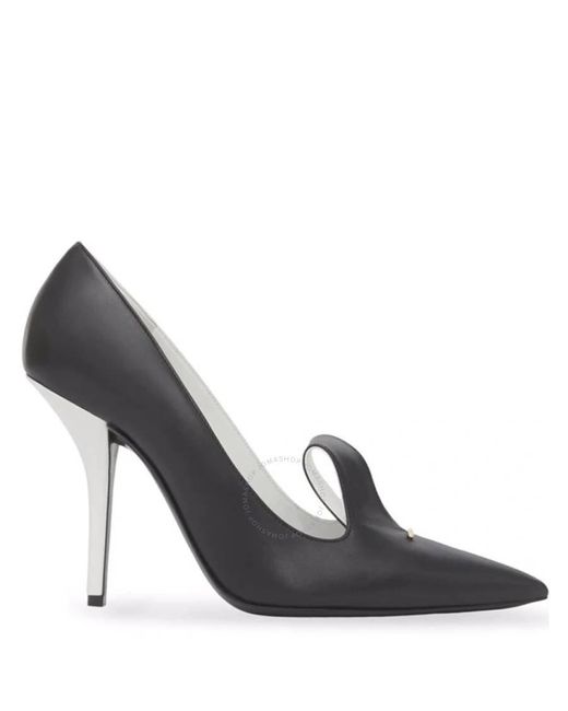 Burberry Gray Two-tone Leather Point-toe Pumps
