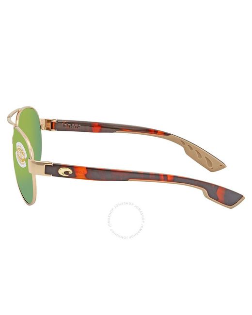 Costa Del Mar Loreto Green Mirror Polarized Polycarbonate Pilot Sunglasses Lr 64 Ogmp 56