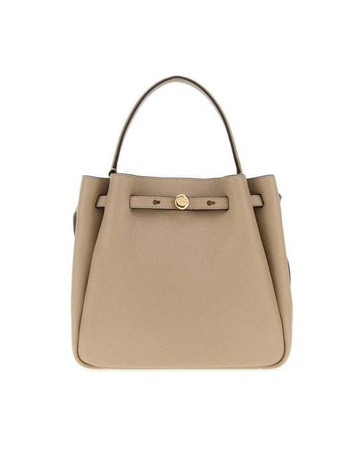 Tory Burch Natural Dove Leather Romy Bucket Bag Softcement Borse A Mano for men