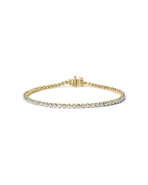 Haus of Brilliance Metallic 10K Plated Sterling 1.0 Cttw Round Diamond Tennis Bracelet