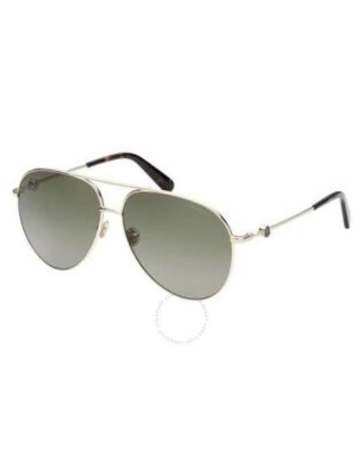 Moncler Metallic Green Pilot Sunglasses Ml0201 32r 60