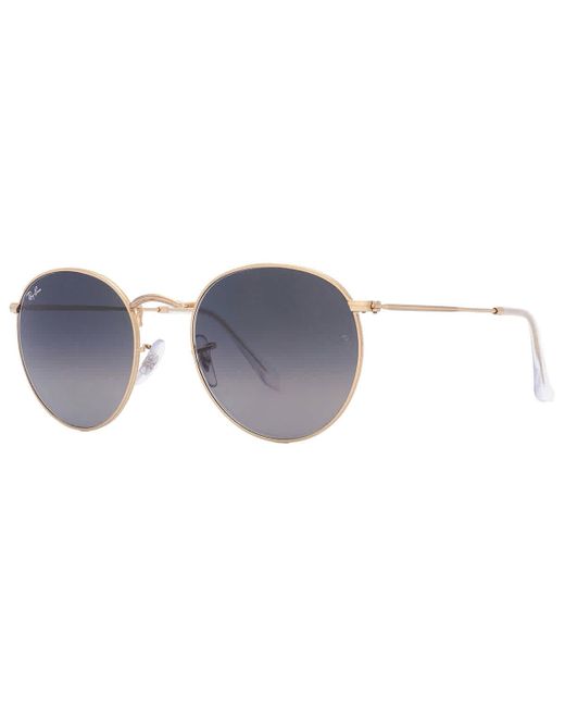 Ray-Ban Gray Round Metal Grey Gradient Sunglasses Rb3447 001/71 53