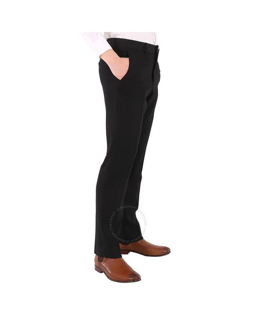 Burberry Black Tailored Straight Leg Virgin Wool Pants for men