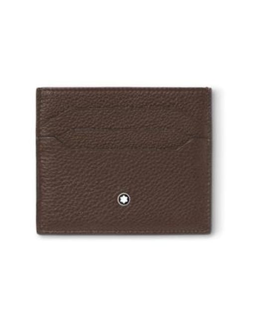 Montblanc Brown Grain Card Holder 6Cc for men