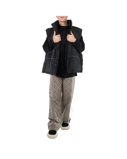 Balenciaga Black Cypress Logo-Print Wrap Puffer Vest, Brand Size 1 for men
