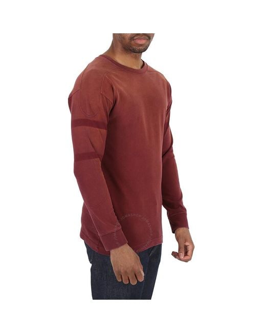 Maison Margiela Red Burgundy Four-stitch Detail Sweatshirt for men