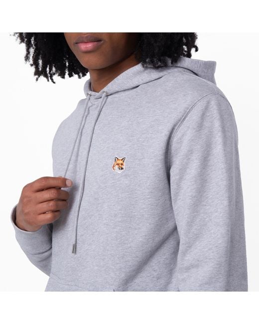 Maison Kitsuné Gray Fox Head Patch Regular Hoodie for men