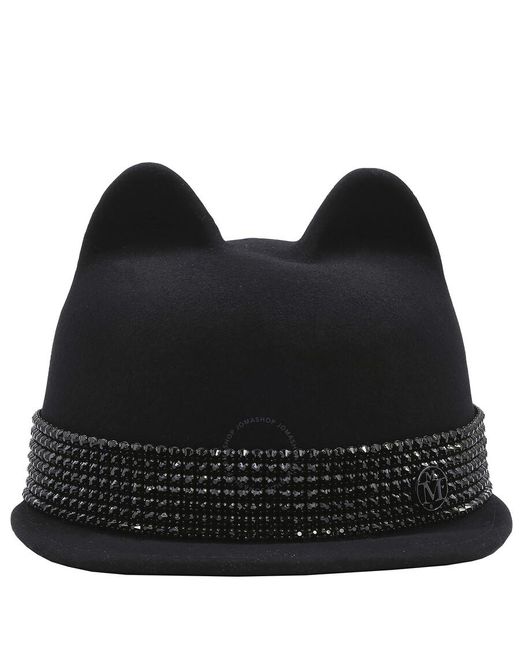 Maison Michel Black Jamie Stras Belt Hat