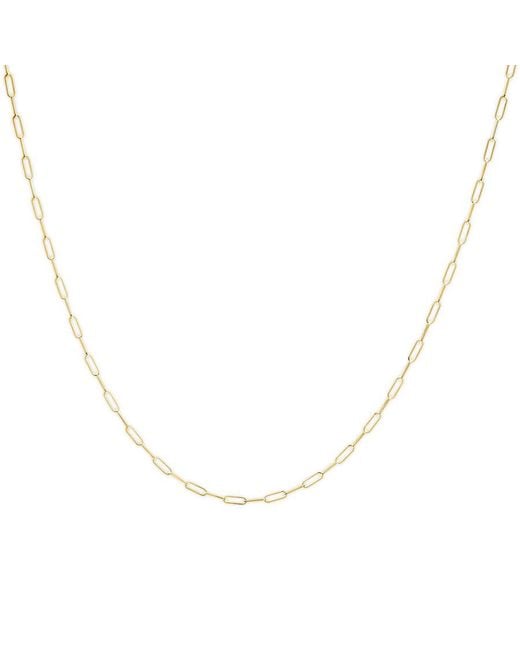 Haus of Brilliance Metallic Solid 14K 2.5Mm Paperclip Chain Necklace 18" Inches