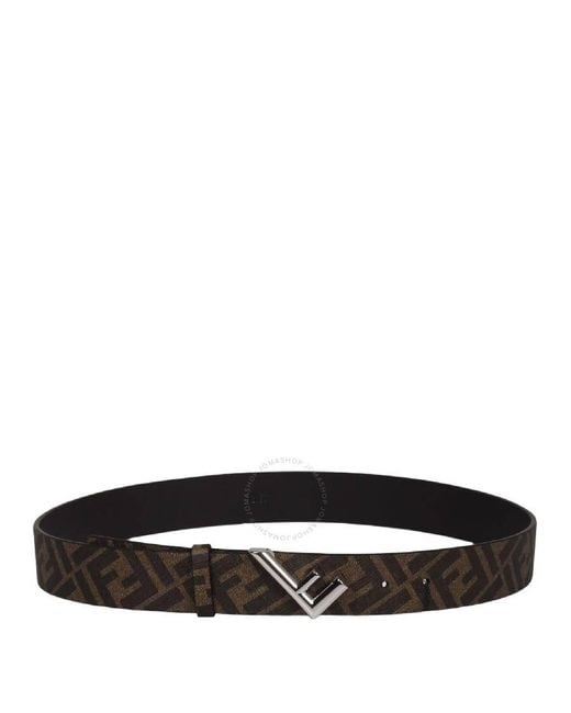 Fendi Black F-Shaped Buckle Leather Belt for men