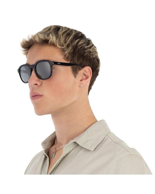 ARMANI EXCHANGE Grey Mirror Square Sunglasses Ax4129su