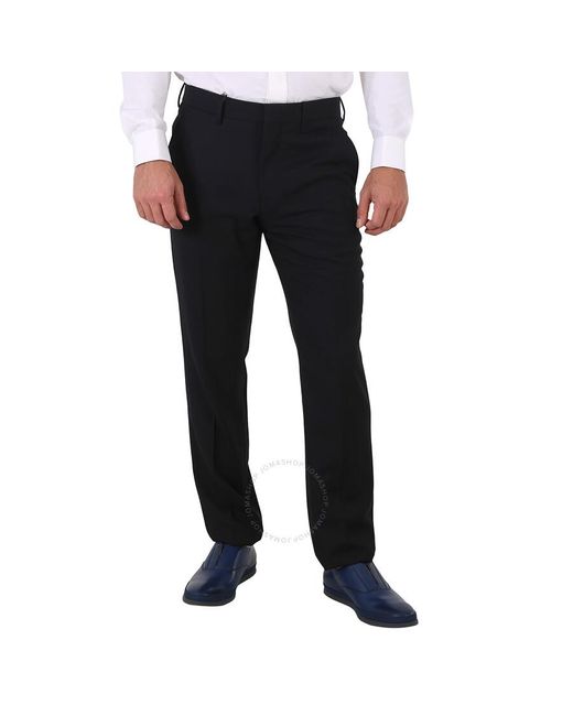 Burberry Black Classic Fit Wool Cashmere Tailored Pants for men