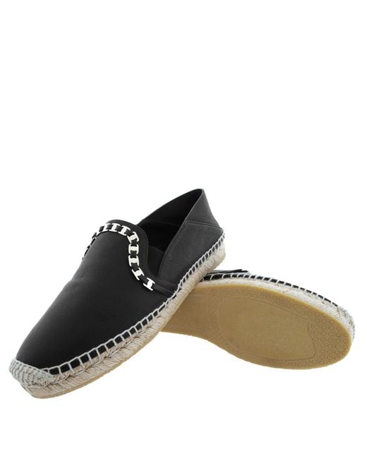Ferragamo Black Vara Chain Leather Espadrilles