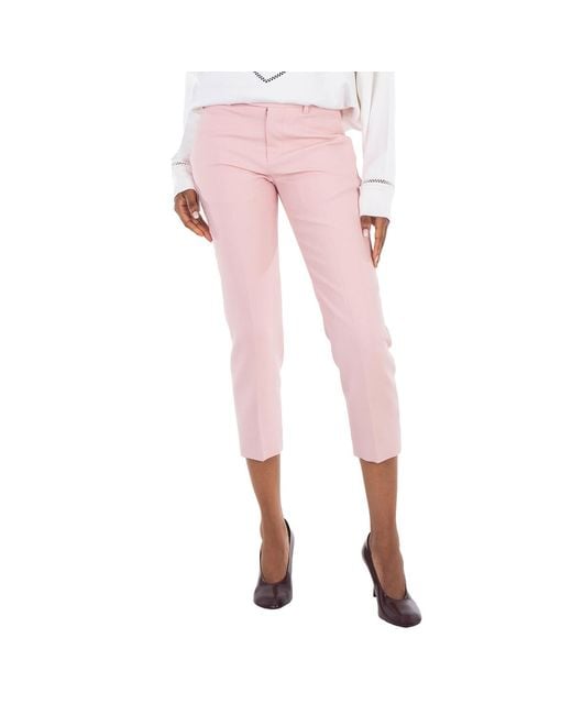 Burberry Pink Press Creased Straight Leg Trousers, Brand Size 4 Us