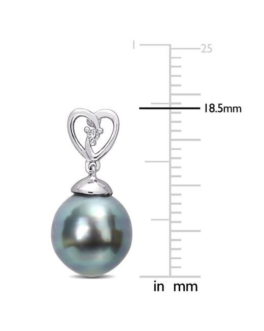 Amour Blue 8-9Mm Tahitian Cultured Pearl And Topaz Drop Earrings
