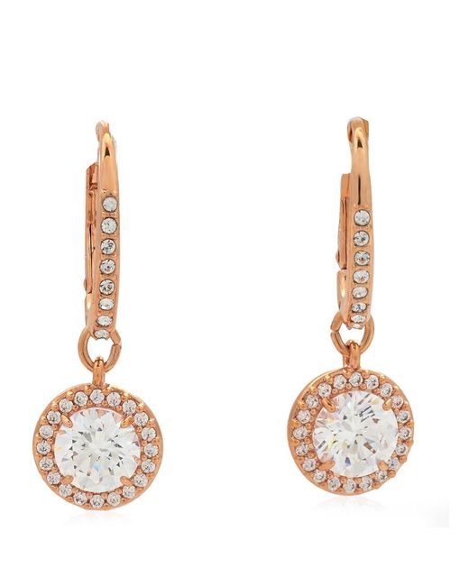 Swarovski White Ladies Constella Round Cut Crystal Drop Earrings
